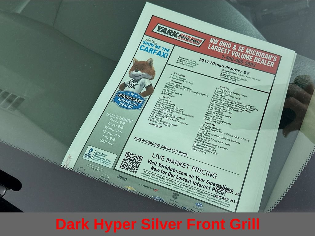 Used 2012 Nissan Frontier SV w/ Sport Appearance Pkg AWD/4WD image 14