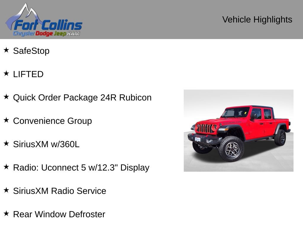 Used 2024 Jeep Gladiator Rubicon w/ Convenience Group AWD/4WD image 4