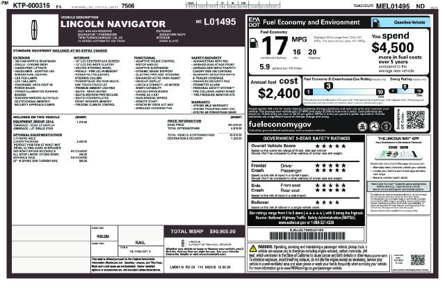 Used 2021 Lincoln Navigator Reserve w/ Luxury Package AWD/4WD image 2