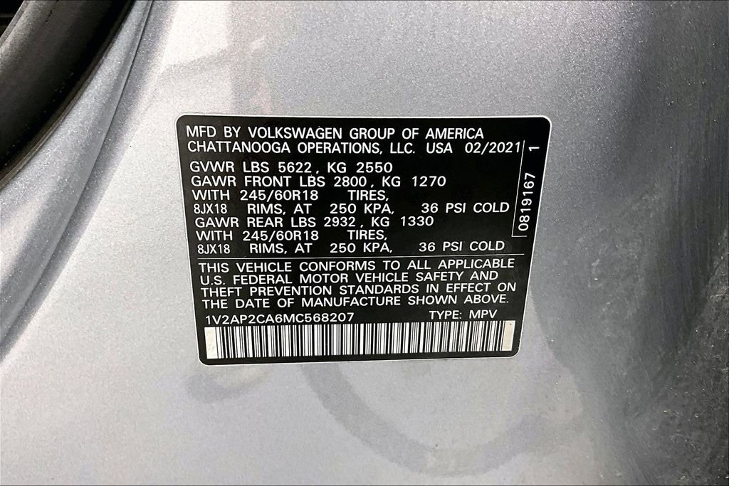 Used 2021 Volkswagen Atlas S w/ MDO Package (Bench Seat) image 40