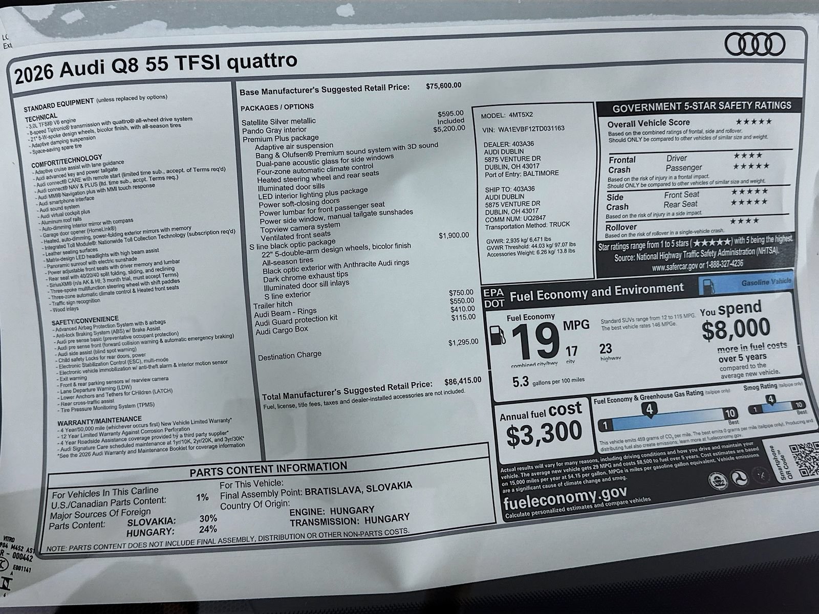 New 2026 Audi Q8 Premium Plus AWD/4WD image 49