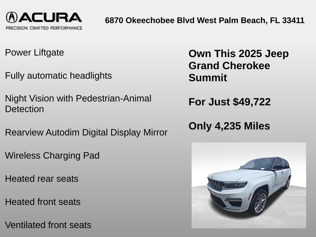 Used 2025 Jeep Grand Cherokee Summit w/ Adv Protech Group IV AWD/4WD image 18