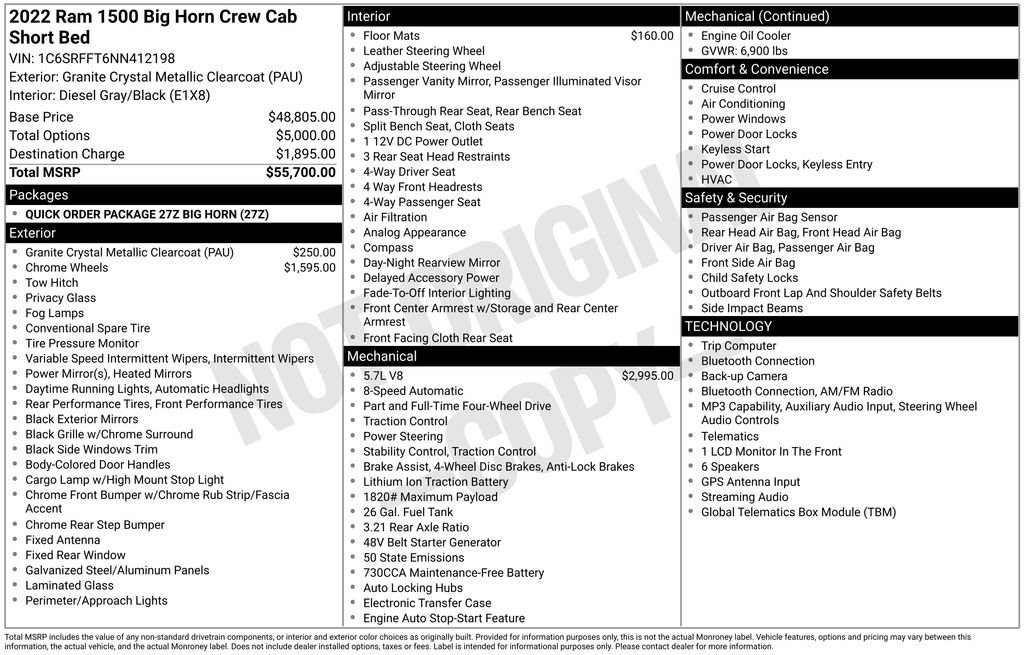 Certified 2022 RAM 1500 Big Horn AWD/4WD image 39