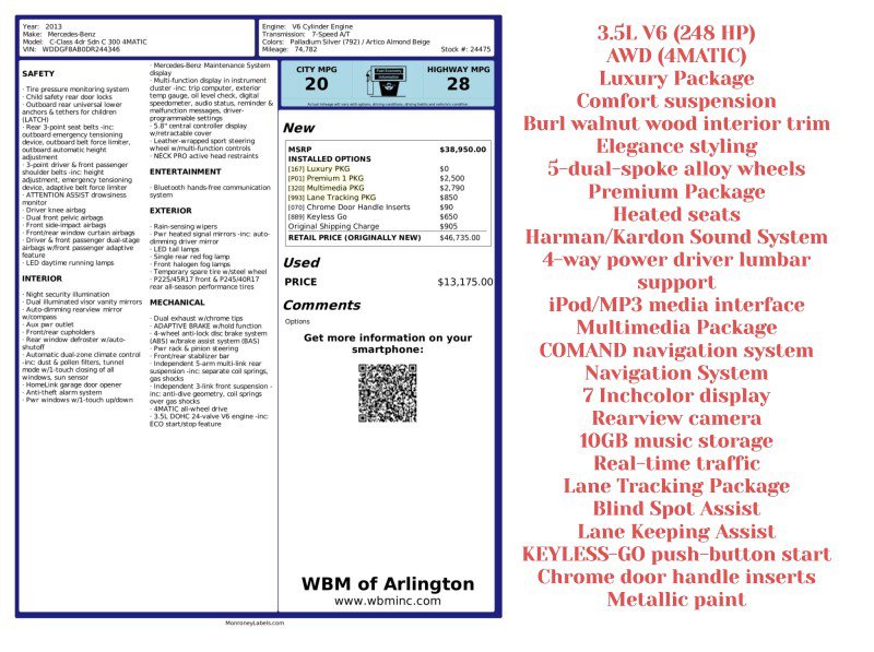 Used 2013 Mercedes-Benz C 300 4MATIC Sedan image 2