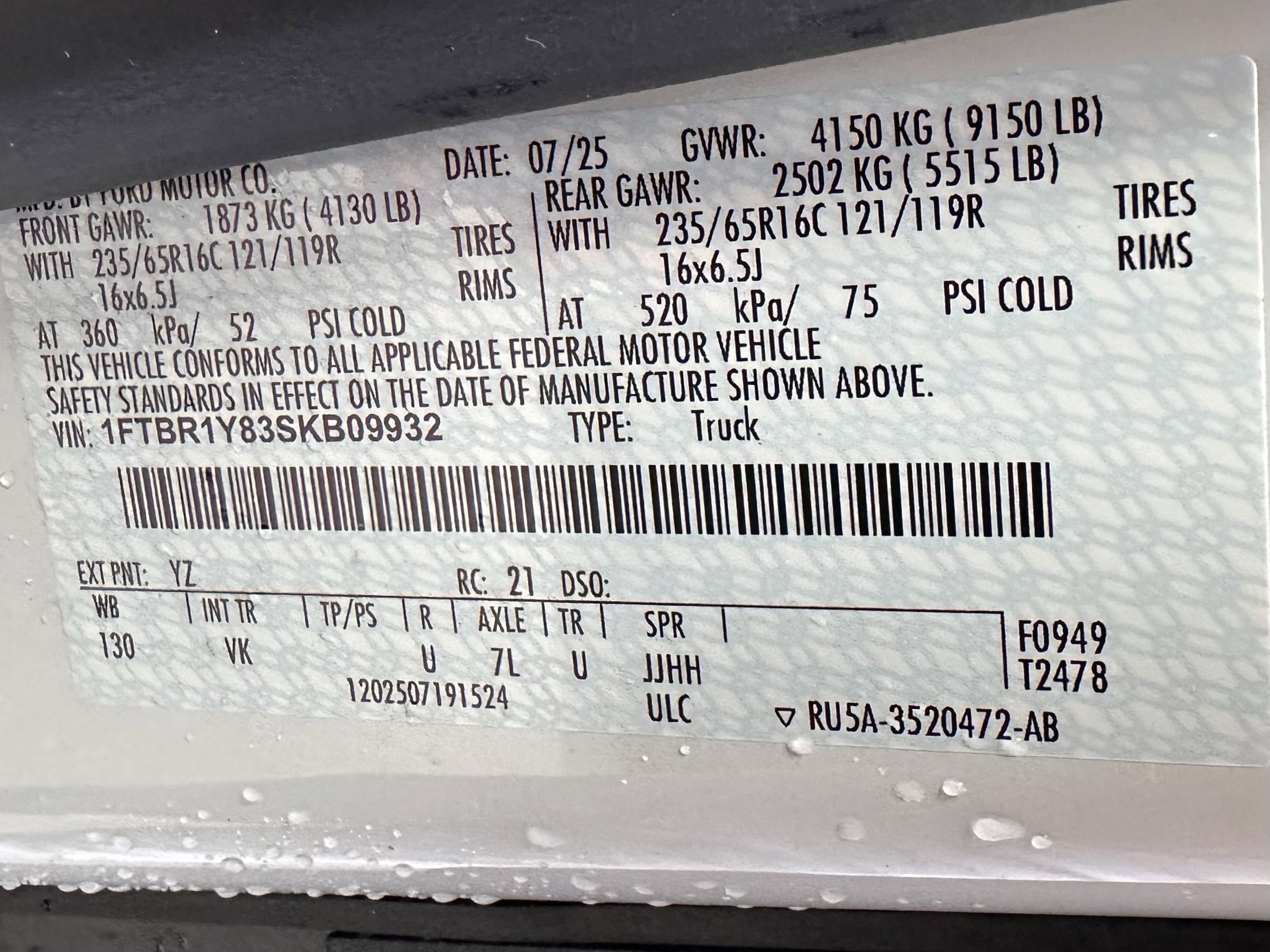 New 2025 Ford Transit 250 XL w/ Exterior Upgrade Package RWD image 25