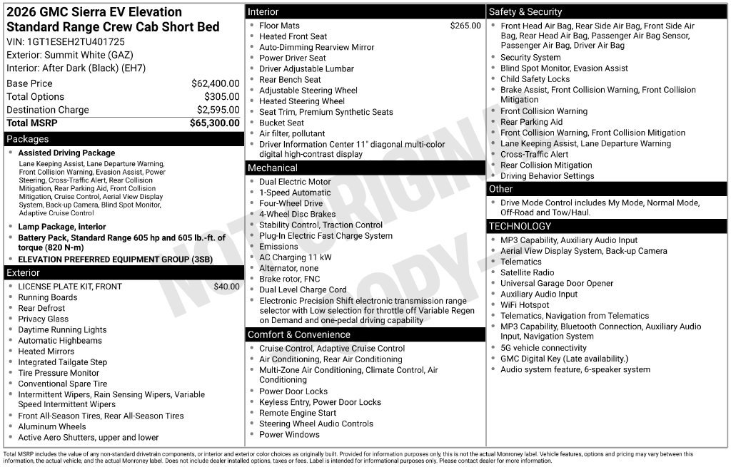 Used 2026 GMC Sierra EV Elevation AWD/4WD image 4