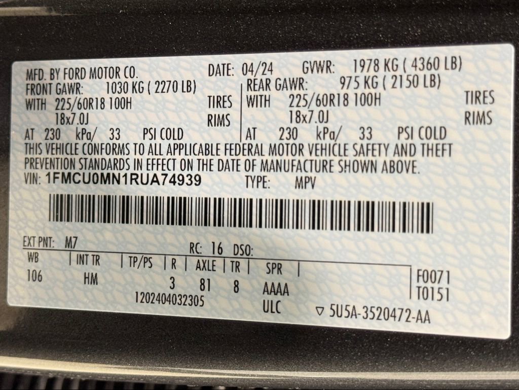 Used 2024 Ford Escape ST-Line FWD image 35