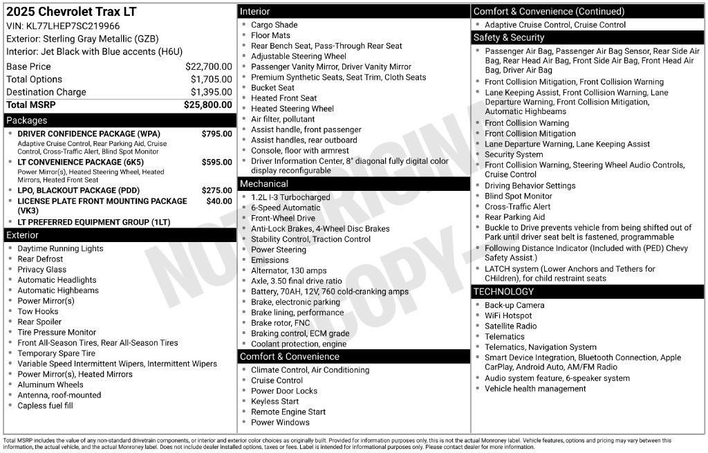 Used 2025 Chevrolet Trax LT w/ Driver Confidence Package FWD image 34