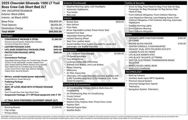 Used 2025 Chevrolet Silverado 1500 LT Trail Boss w/ Convenience Package II AWD/4WD image 10