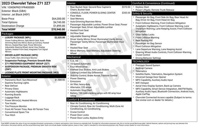 Certified 2023 Chevrolet Tahoe Z71 w/ Luxury Package AWD/4WD image 5