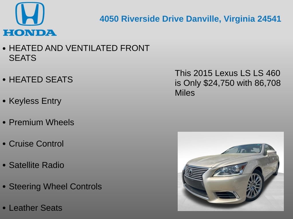 Used 2015 Lexus LS 460 w/ Comfort Package RWD image 12