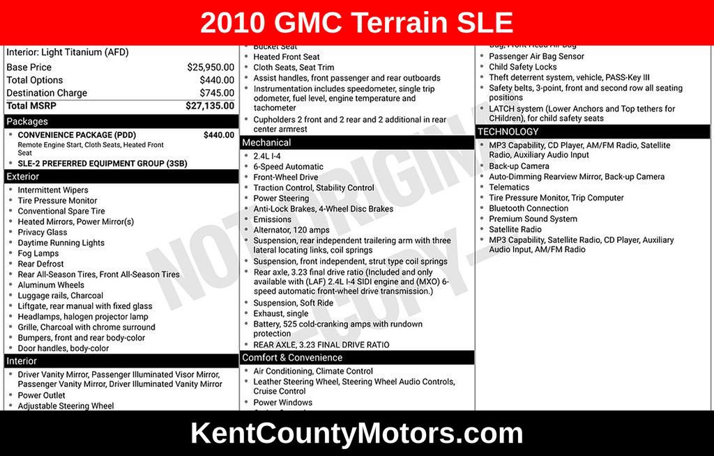 Used 2010 GMC Terrain SLE w/ Convenience Package