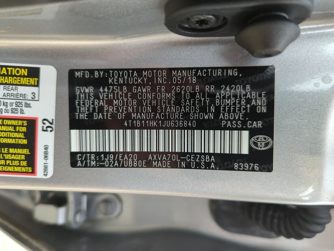 Used 2018 Toyota Camry SE FWD image 26