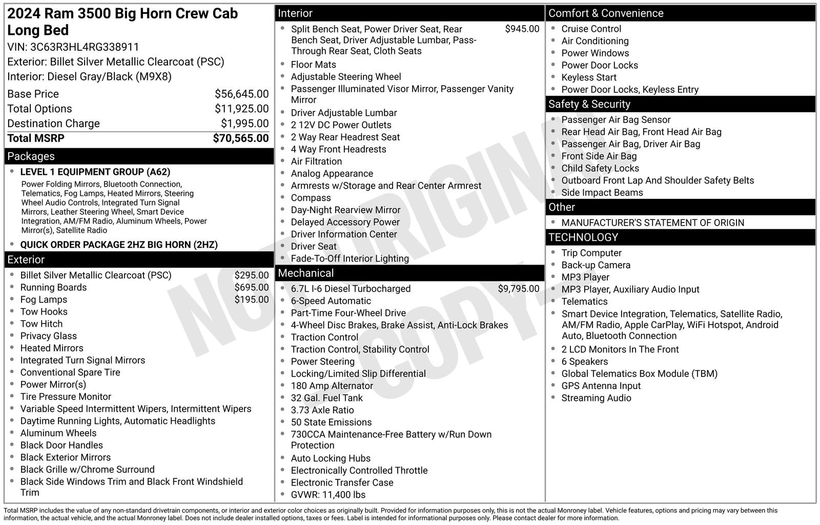 Certified 2024 RAM 3500 Big Horn AWD/4WD image 26