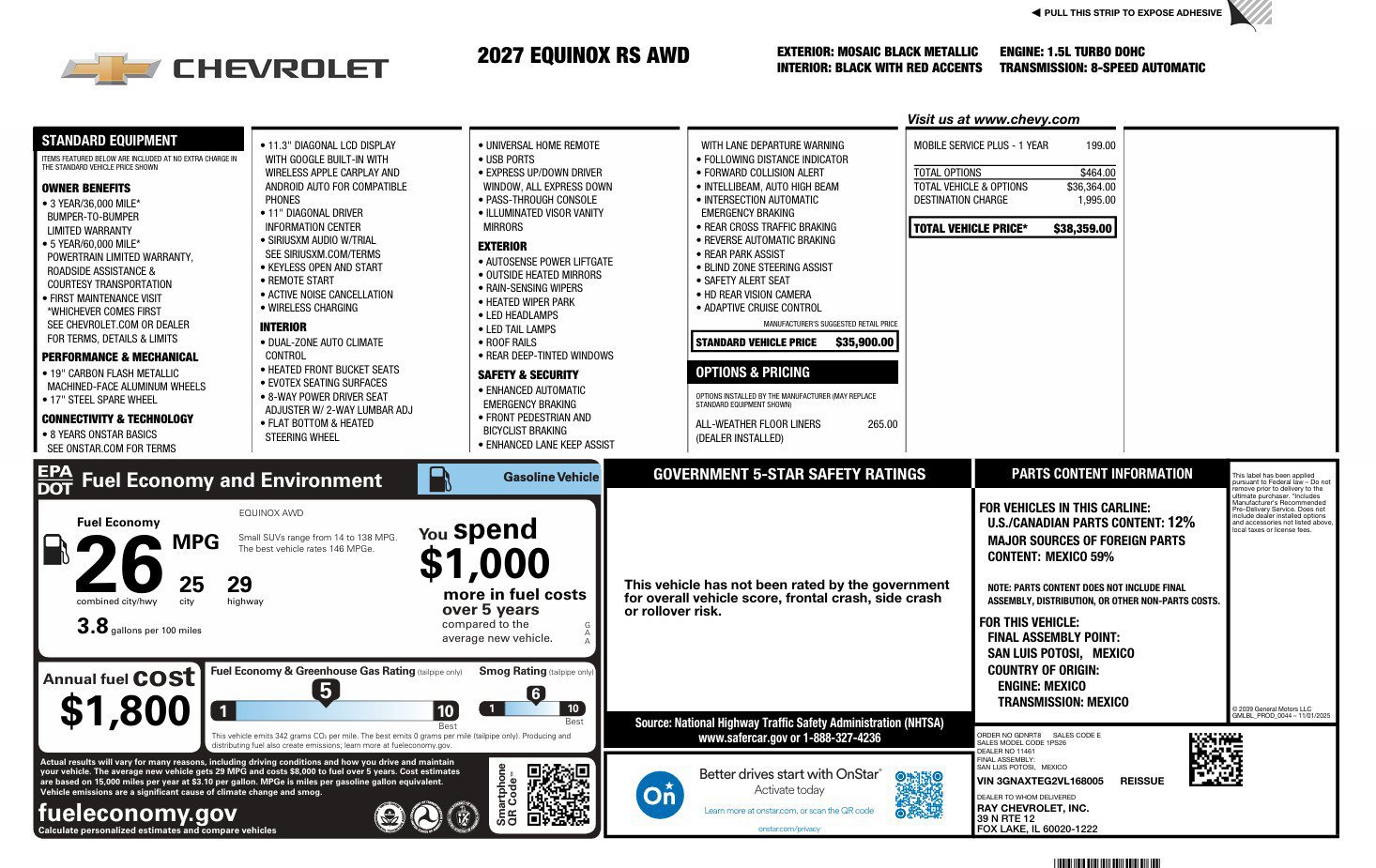New 2027 Chevrolet Equinox RS AWD/4WD image 5