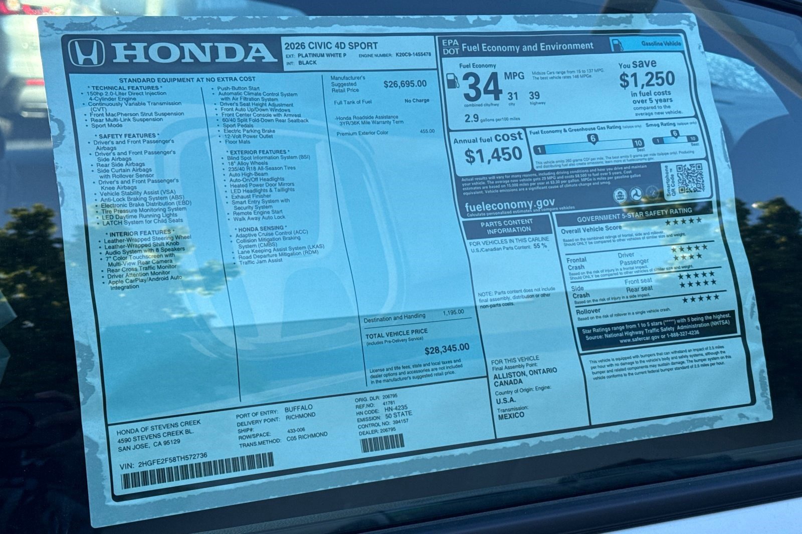 New 2026 Honda Civic Sport image 31
