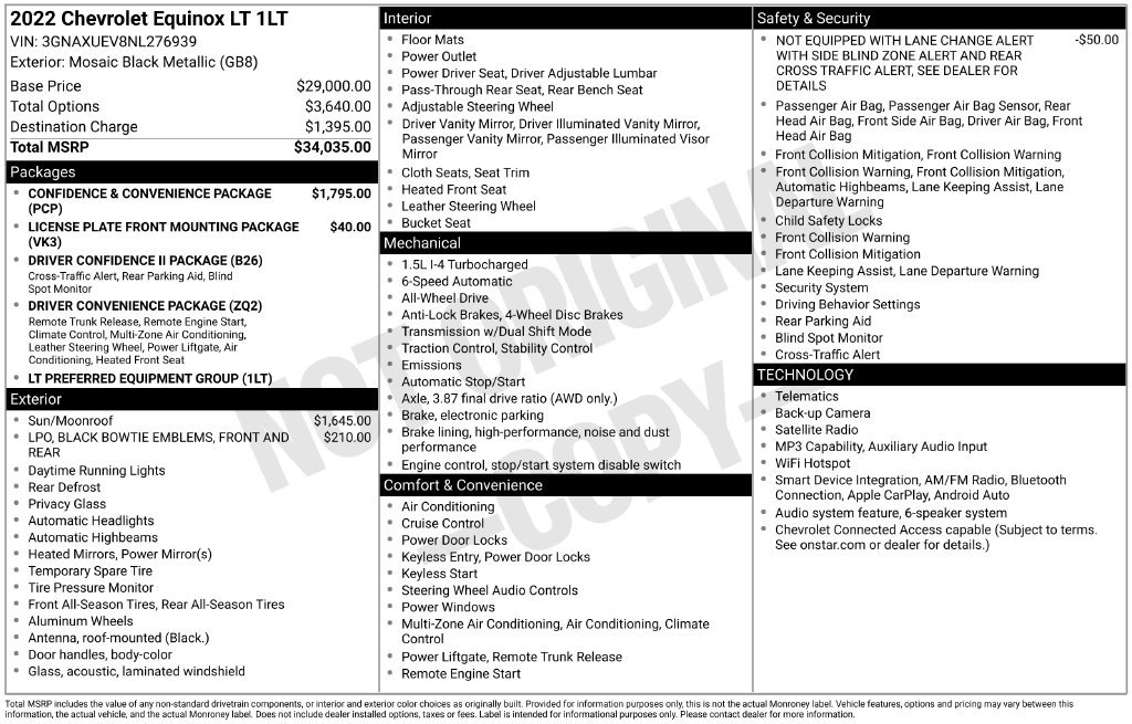 Used 2022 Chevrolet Equinox LT AWD/4WD image 38