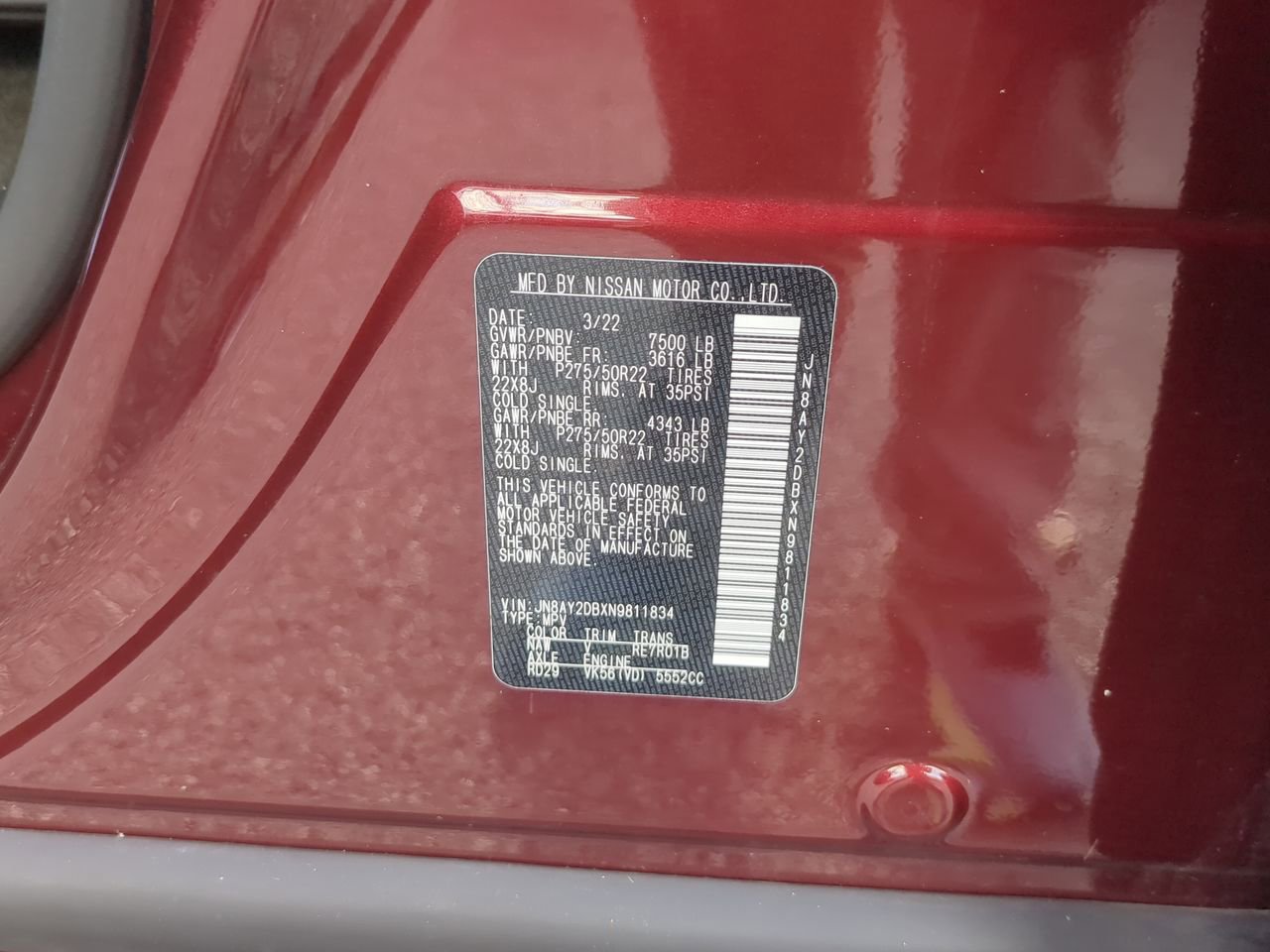 Used 2022 Nissan Armada Platinum w/ Captain's Chairs Package image 33