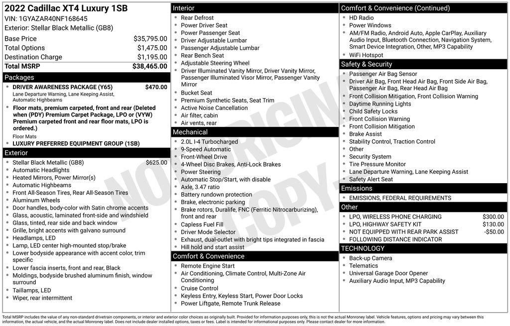 Used 2022 Cadillac XT4 Luxury w/ Driver Awareness Package image 6