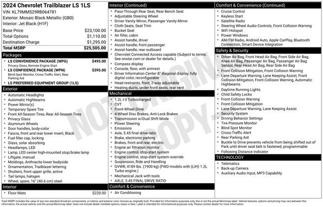 Certified 2024 Chevrolet TrailBlazer LS w/ LS Convenience Package FWD image 6