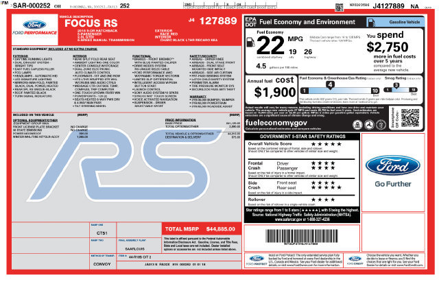 Used 2018 Ford Focus RS AWD/4WD image 2