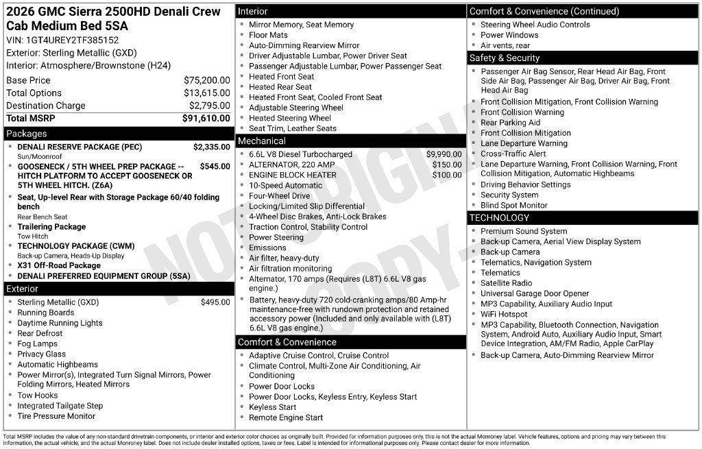 New 2026 GMC Sierra 2500 Denali w/ Denali Reserve Package AWD/4WD image 6