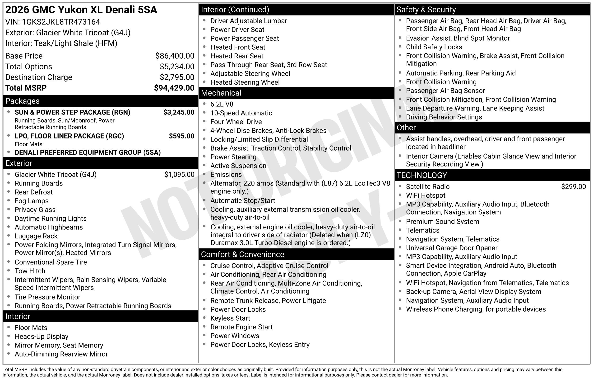 New 2026 GMC Yukon XL Denali w/ Sun & Power Step Package AWD/4WD image 4
