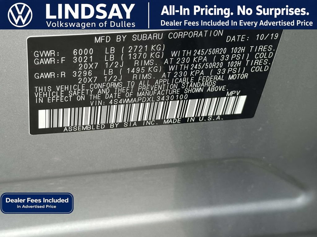 Used 2020 Subaru Ascent Limited w/ Technology Package AWD/4WD image 28