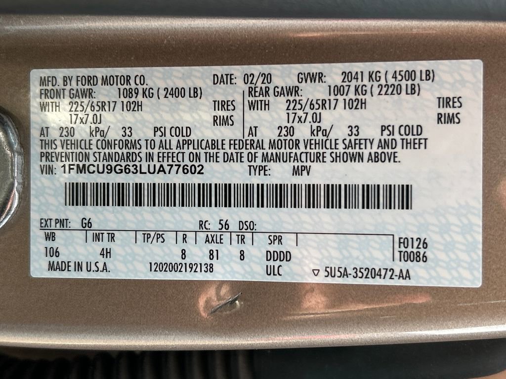 Used 2020 Ford Escape SE image 34