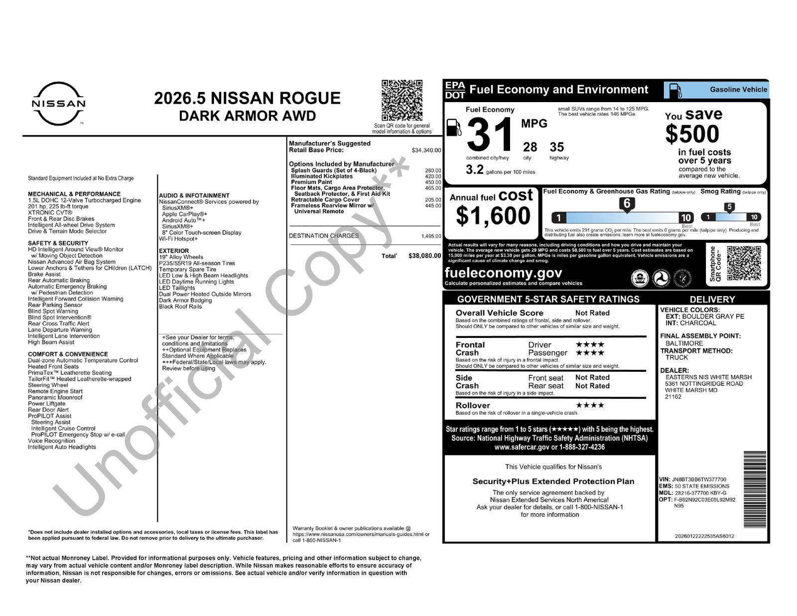 New 2026 Nissan Rogue SV AWD/4WD image 12