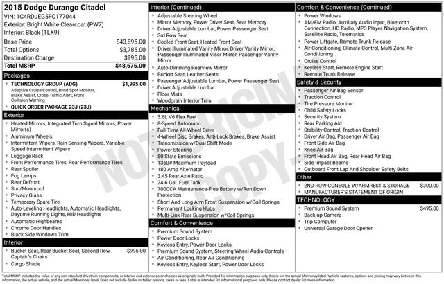 Used 2015 Dodge Durango Citadel w/ Technology Group AWD/4WD image 10