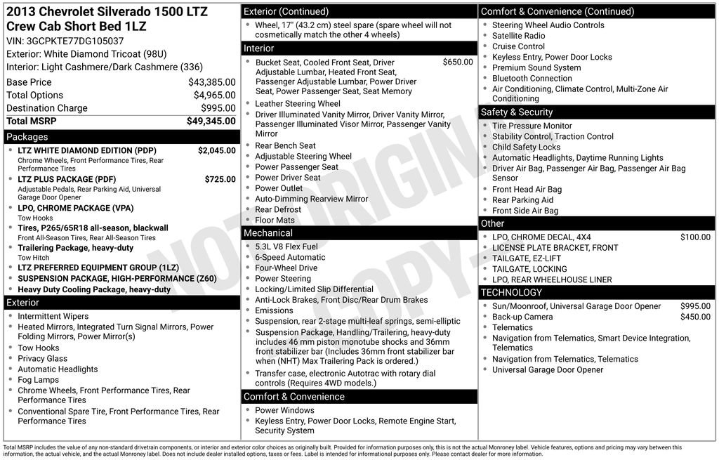 Used 2013 Chevrolet Silverado 1500 LTZ w/ LTZ White Diamond Edition AWD/4WD image 7