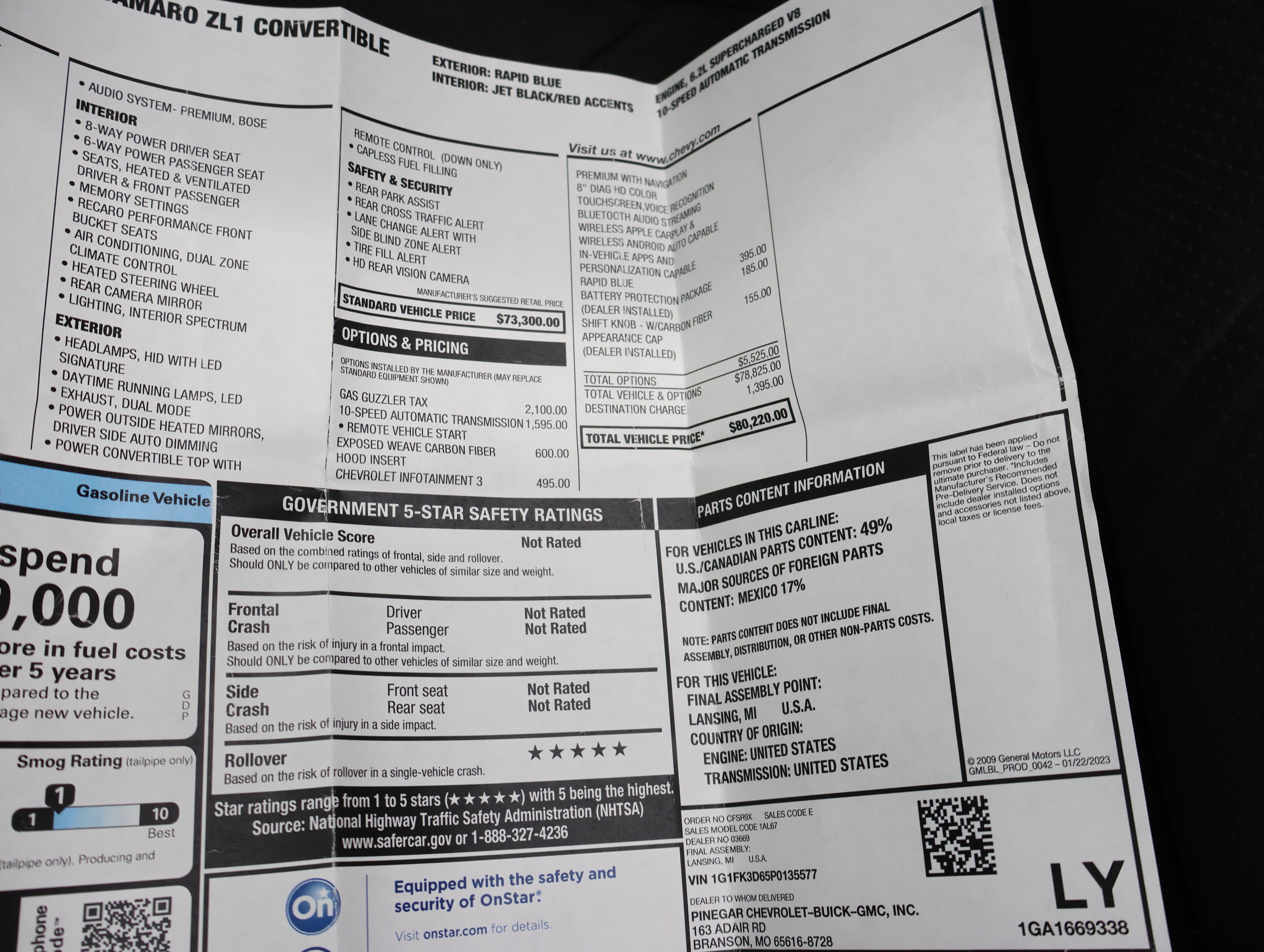 Used 2023 Chevrolet Camaro ZL1 image 61