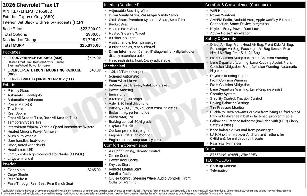 New 2026 Chevrolet Trax LT w/ LT Convenience Package FWD image 6