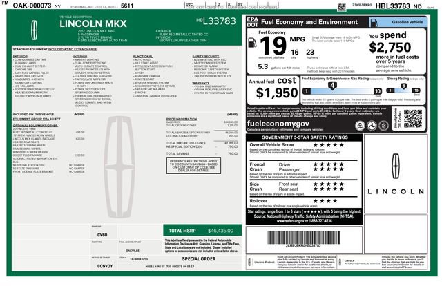 Used 2017 Lincoln MKX Select w/ Select Plus Package image 38