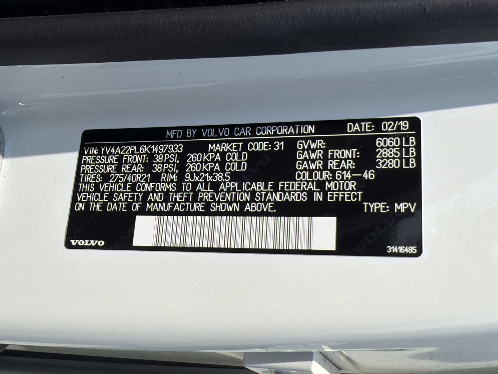 Used 2019 Volvo XC90 T6 Inscription w/ Protection Package Premier AWD/4WD image 24