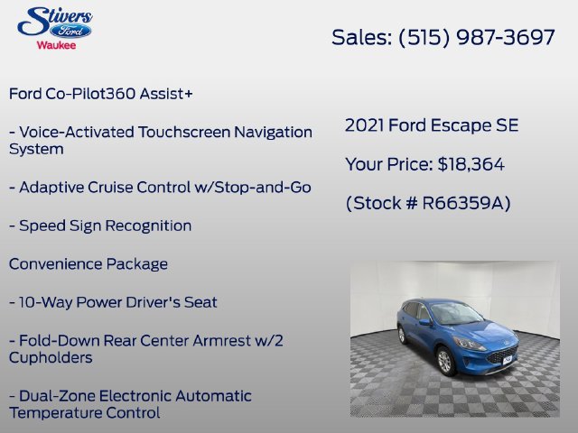 Used 2021 Ford Escape SE w/ Convenience Package FWD image 16