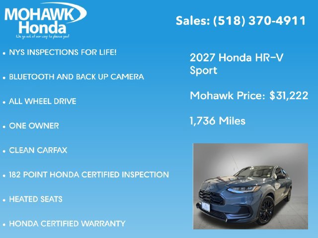 Certified 2027 Honda HR-V Sport image 8