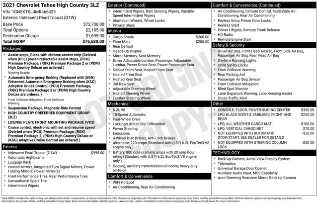 Used 2021 Chevrolet Tahoe High Country AWD/4WD image 47