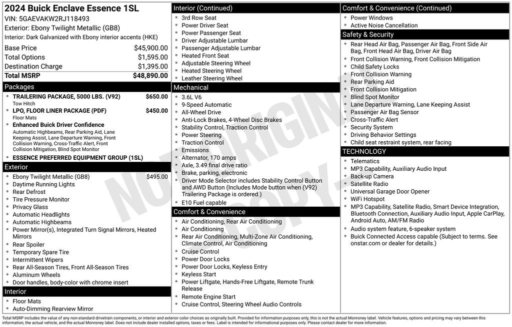 Used 2024 Buick Enclave Essence w/ Trailering Package, 5000 lbs. AWD/4WD image 2