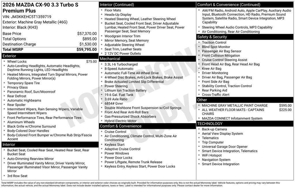New 2026 MAZDA CX-90 3.3 Turbo S w/ Premium Plus image 6