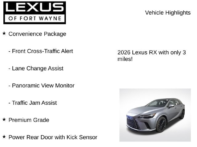 New 2026 Lexus RX 350 Premium w/ Convenience Package AWD/4WD image 7
