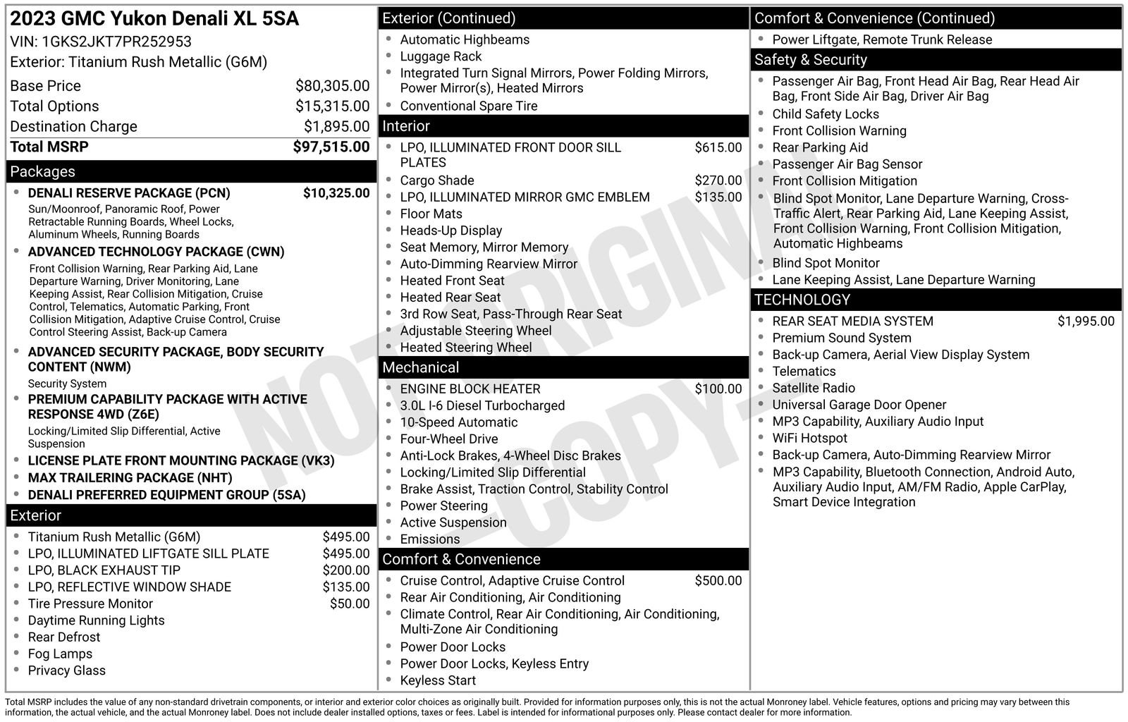 Used 2023 GMC Yukon XL Denali w/ Denali Reserve Package AWD/4WD image 40