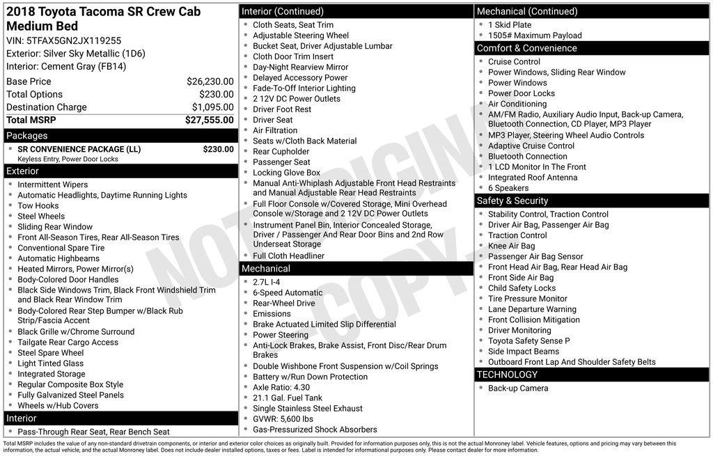 Used 2018 Toyota Tacoma SR w/ SR Convenience Package image 30