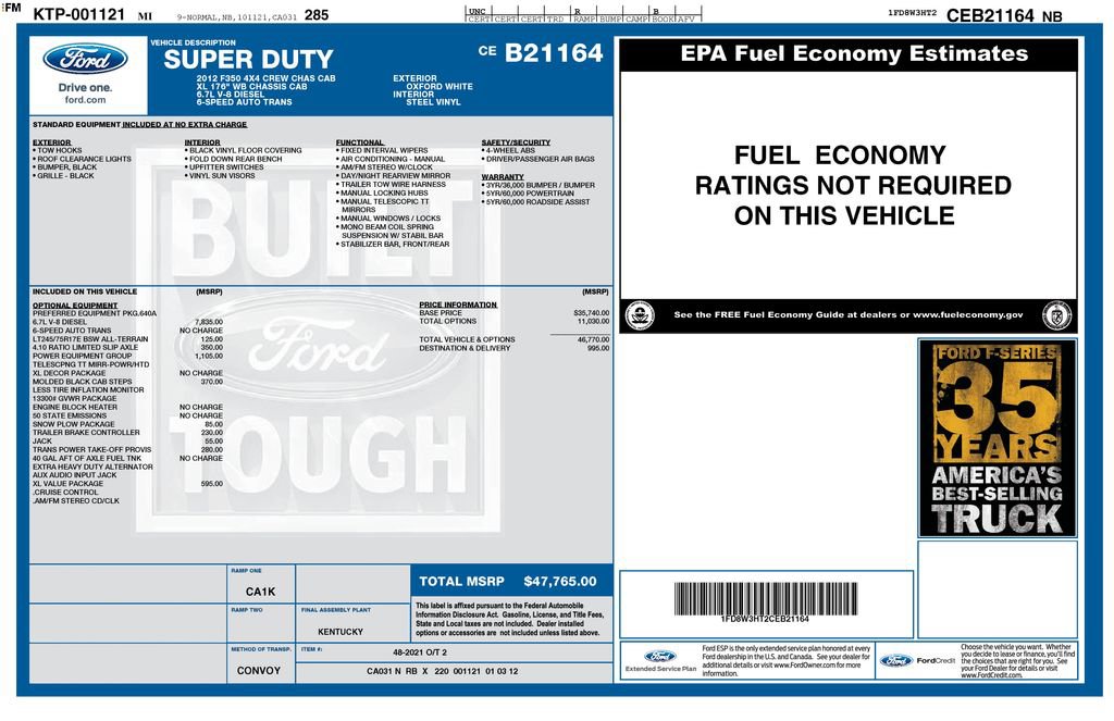 Used 2012 Ford F350 XL w/ PWR Equipment Group AWD/4WD image 9