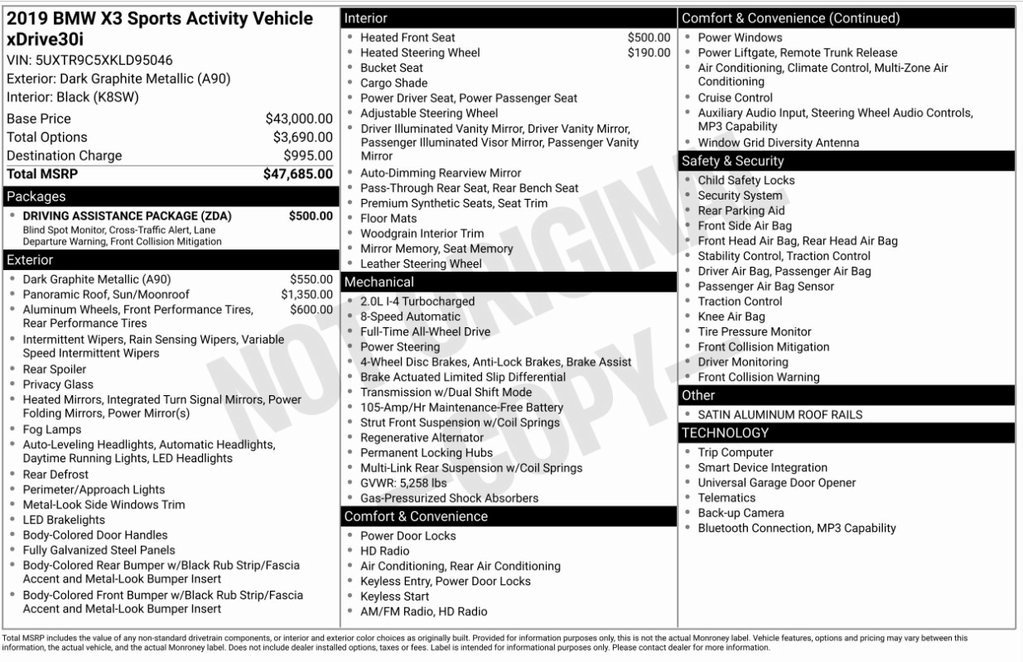 Used 2019 BMW X3 xDrive30i w/ Driving Assistance Package image 8