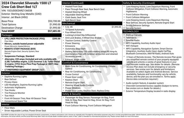 Certified 2024 Chevrolet Silverado 1500 LT w/ LPO, Liner Protection Package AWD/4WD image 37