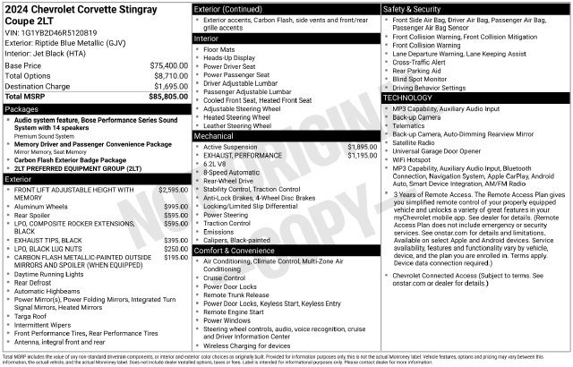Used 2024 Chevrolet Corvette Stingray Preferred Cpe w/ 2LT RWD image 49