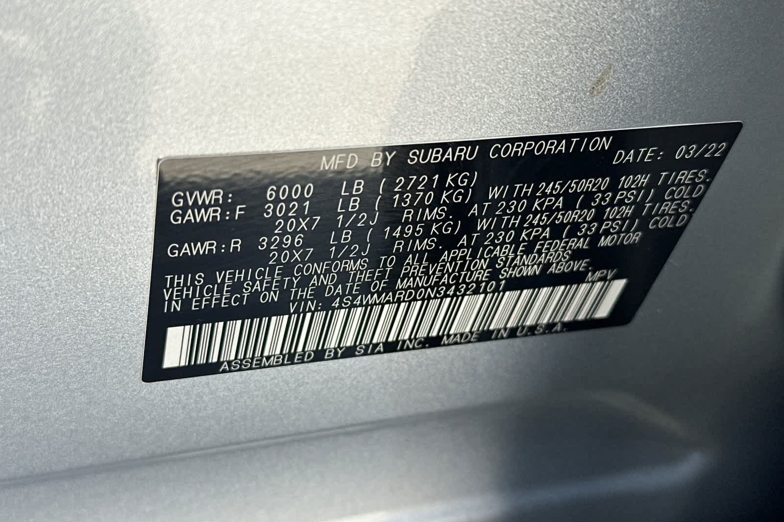 Certified 2022 Subaru Ascent Touring AWD/4WD image 30