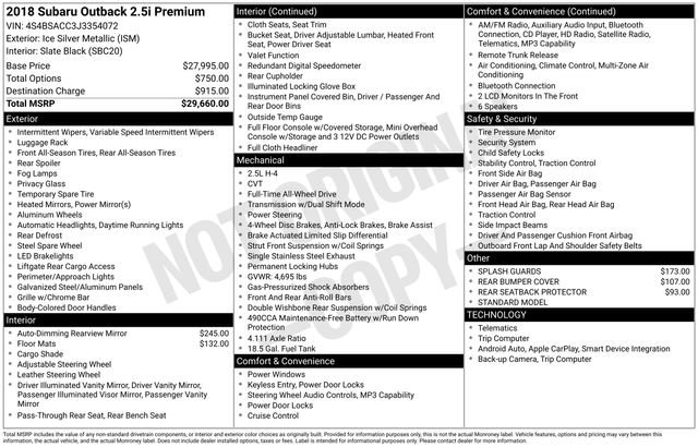 Used 2018 Subaru Outback 2.5i Premium image 10